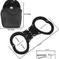 Handcuffs with Two Keys & Handcuffs Case| Heavy Hinged Duty Black Steal Professional Grade | Bend/Break Free Secure Handcuffs