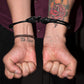 Heavy Duty Black Steel Professional Grade Handcuffs with Two Keys & Case