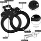 Heavy Duty Black Steel Professional Grade Handcuffs with Two Keys & Case