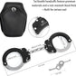 Handcuffs with Two Keys & Case| Heavy Duty Black and Silver Steal Professional Grade | Bend/Break Free Secure Handcuffs