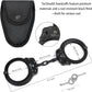 Heavy Duty Steel Handcuffs – Professional Grade Black Restraints with Double Lock, Rust-Resistant Finish, Two Keys & Carry Case – Durable Security & Tactical Use