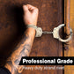 Handcuffs with Two Keys & Handcuffs Case| Heavy Duty Silver Steal Professional Grade | Bend/Break Free Secure Handcuffs